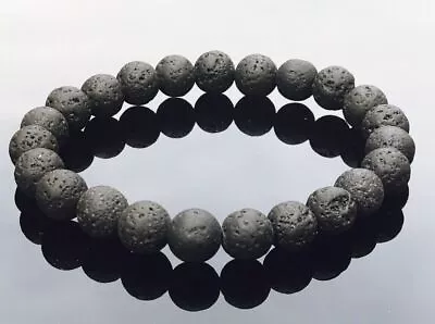 Mens Women Lava Rock Diffuser Bracelet Elastic Natural Yoga Beads Bracelet 8 Mm • $4.95