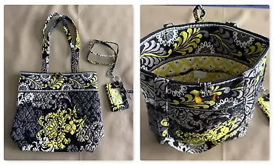 Vera Bradley Retired “Baroque” Black Yellow Gray LG Floral Tote Bag NEW W/O TAGS • $24.99