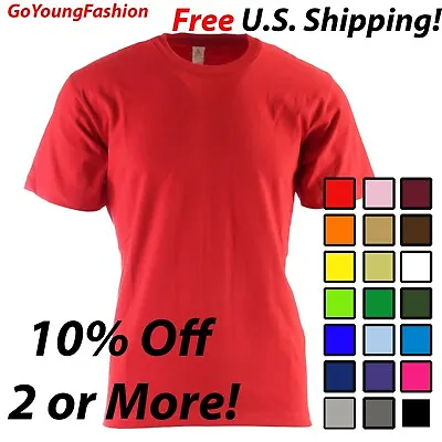 Men's T-Shirts Short Sleeve Tees Comfort Oversize BIG TALL Plain Solid Shirts • $16.19