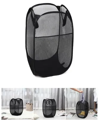 Foldable Mesh Popup Hamper - Portable Lightweight Laundry Basket For Home Dorm • $8.99
