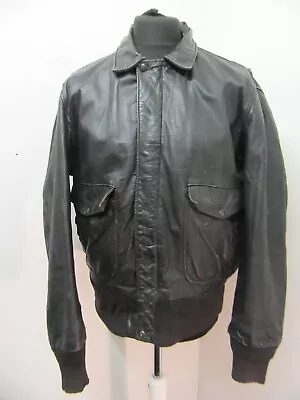 Vintage 70's Usaaf Issue Schott Leather Bomber Motorcycle Flying Jacket Size L • £99