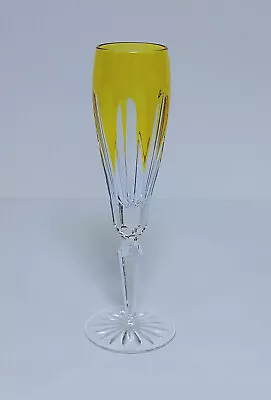 Signed Faberge Fluted Crystal Yellow Champagne Glass - Lausanne - 9  - EUC • $74.95