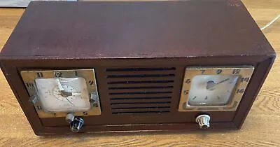 Vintage MCM 1950’s Automatic Radio Wood Case AM Tube Clock Model CL-164 - Tested • $85