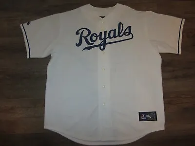 Kansas City Royals Steve Busby Majestic MLB Baseball Jersey XL Sewn Team White • $46.38