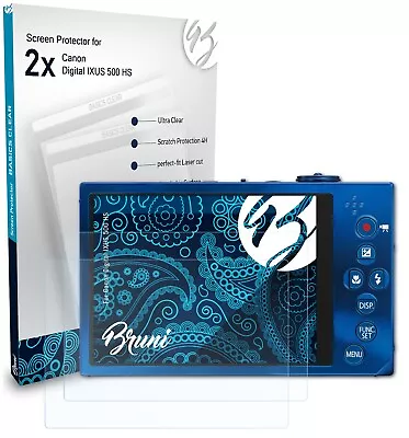 Bruni 2x Protective Film For Canon Digital IXUS 500 HS Screen Protector • £9.19