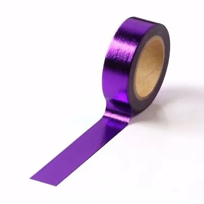 $5.50 • Buy Foil Washi Tape Purple Metallic Solid Gilded Colour 15mm X 10m