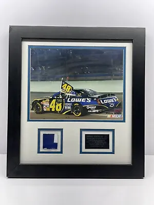 Jimmie Johnson #48 Mounted Memories Framed Actual Piece Metal From NASCAR Lowe's • $49.99