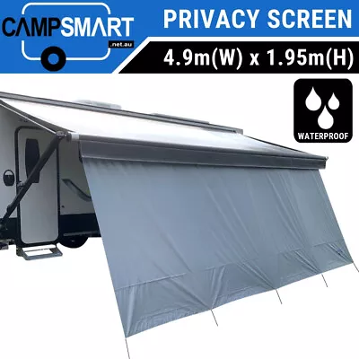 4.9m Waterproof Caravan Privacy Screen Lightweight Annexe Wall 4 Roll Out Awning • $124.95