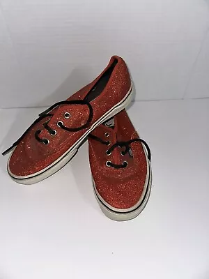 VANS Glitter Red Men’s 5.5 Woman’s 7 • $35