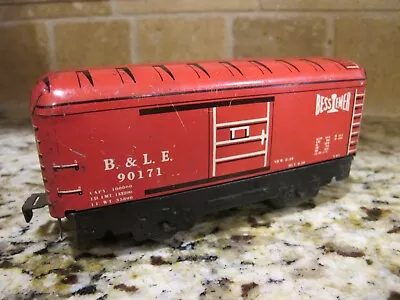 Vintage Marx O-Gauge Red  B&LE 90171 Train Box Car Bessemer • $12.50