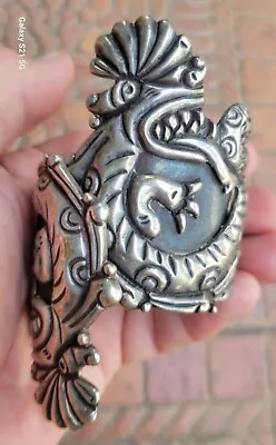 Vintage Mexican Sterling Silver DRAGON Cuff Bracelet Signed ES - GORGEOUS! • $350
