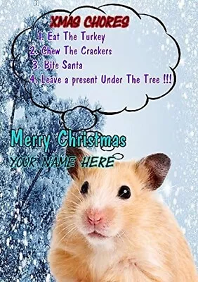 Hamster Rules Ptcc292 Xmas Christmas Card A5 Personalised Greeting Cards Posted • £3.25