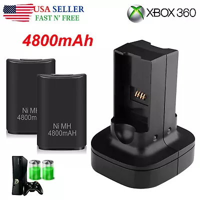 Rechargeable Battery Pack + Charger Cable Dock For XBOX 360 Wireless Controller • $14.59