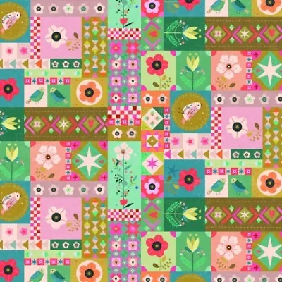 Dashwood Studio Tree Of Life 100% Cotton Poplin Fabric Multicoloured - Per Metre • £14.38