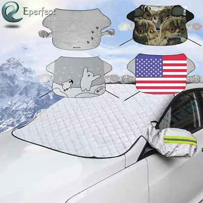 Magnetic Car Windshield Snow Cover Winter Ice Frost Dust Rain Sun Shade Protect • $14.99