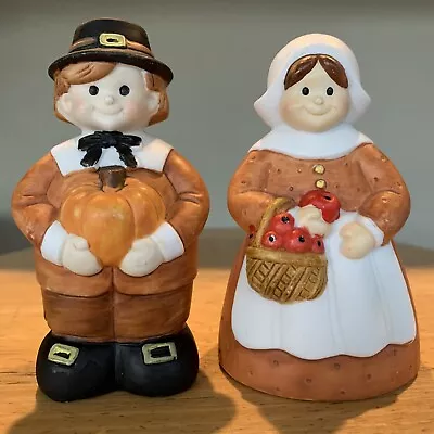 Vintage Thanksgiving Figurines Midwest Of Cannon Falls Pilgrim Man Woman Set EUC • $29.99