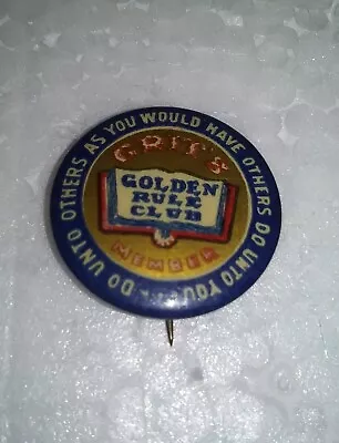 Vintage Hyatt Mfg CO Baltimore Maryland Grit's Golden Rule Club Member Pinback • $49.99
