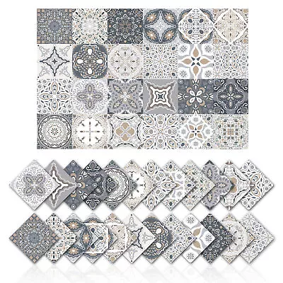 £9.99 • Buy 24/48/72Pcs Tile Stickers Kitchen Bathroom Splashback Backsplash Peel And Stick