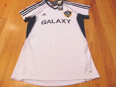 Women's Nwt Adidas Mls L.a. Galaxy Call Up White Jersey Size S • $23.24