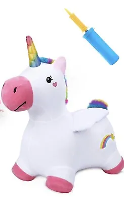 Bouncy Unicorn Horse Plush Toddlers Bouncing Horse Hopper Ride On IPlay ILearn • $29