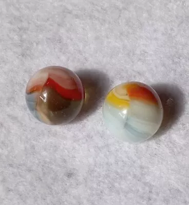 2 Beautiful Vitro Agate Trilite Marbles  Mint! Both .62 • $8.50