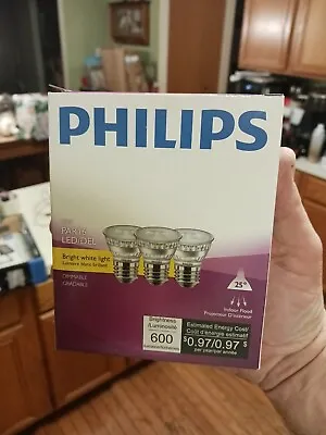 X3 Philips Dimmable LED Indoor PAR16 Flood 60w Replacement 8W LED Bright White  • $18.75