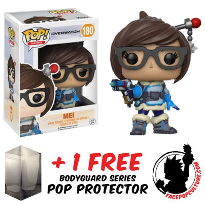 $20.66 • Buy Funko Pop Overwatch Mei #180 Vinyl Figure + Free Pop Protector