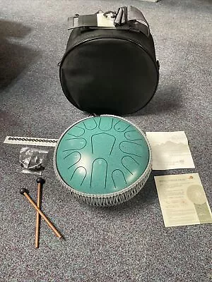 Steel Tongue Drum Hand Drums With Bag Sticks Music 12 Inch *Malachite • $55