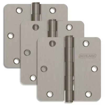 [SET OF 20] Schlage S3P1012FRP619 3.5  Hinge 1/4  Radius Satin Nickel PK 3 • £186.47