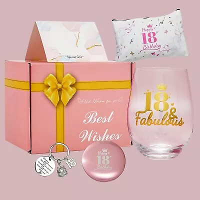 18th Birthday Gifts For Girls Set Women Personalised Stemless Wine Glass Gift • £18.99