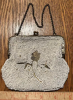 $8 • Buy Vintage Beaded Coin Purse W/Chain Handle
