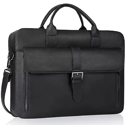 Laptop Briefcase 15.6 Inch Men’s Briefcase For Business/Travel Leather Comp... • $73.27