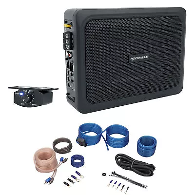 Rockville RW68CA 400w 6x8 Slim Under-Seat Powered Car/Truck Subwoofer+Amp Kit • $109.95