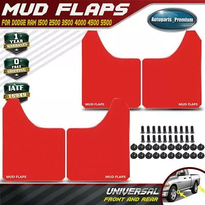 4x Front&Rear Red Universal Splash Guards Mud Flaps For Dodge Car Pickup Truck • $22.75