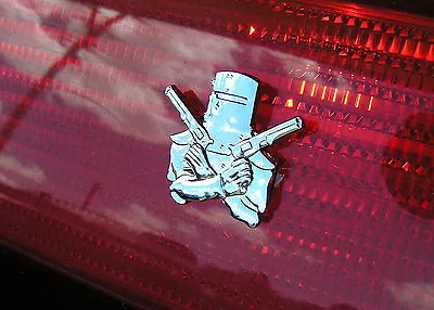 NED KELLY X2 SMALL CAR TAILLIGHT EMBLEM (PAIR) Metal CAR BADGES *New* Outlaw • $19.95