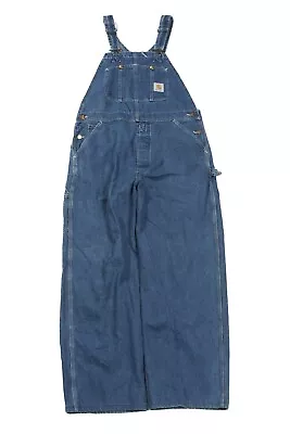 CARHARTT Denim Work Dungarees | 36W X 30L | Bib Overalls Workwear Vintage 78AH • £67.49