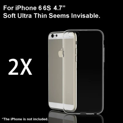 $4.99 • Buy 2x Ultra Thin Clear Soft TPU Case For Apple IPhone 6 6S 4.7inch