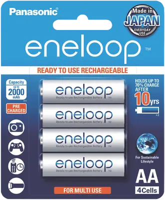 Eneloop AA Rechargeable Batteries 4 Pack BK-3MCCE/4BA • $19