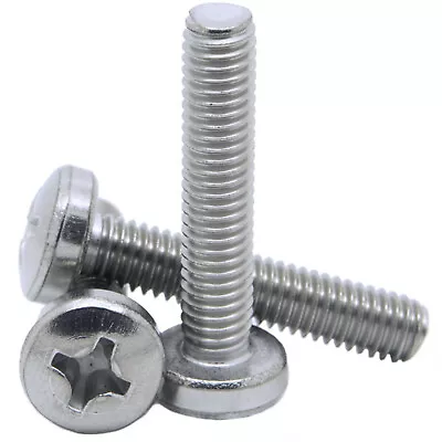 £2.25 • Buy M2 M2.5 M3 M4 M5 M6 Phillips Pan Head Machine Screws A2 Stainless Steel Din 7985