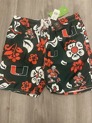 Miami Hurricanes Green Floral Swim Shorts Trunks Retail $62.99 XL Men’s • $23