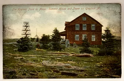 The Highest Point In Mass. Summit House & Tower On Greylock Mt. MA Postcard • $8.95