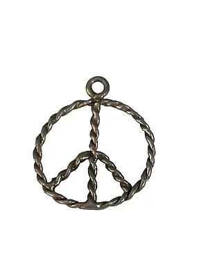 Peace Sign Necklace Pendant Or Bracelet Charm Twisted Wire 1.25” • $9.99