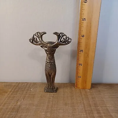 Silverplated Moose Reindeer Deer Bottle Opener Stands Up Holiday Christmas • $10