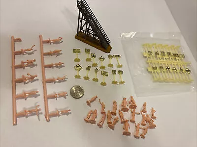 Miniature People Road Signs Lot + Tyco Stairs Piece For Dioramas Train Displays • $15