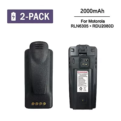 2x RLN6305 Replacement Batteries For Motorola Radios RDM2070d CP110 | 2000mAh • $42.99