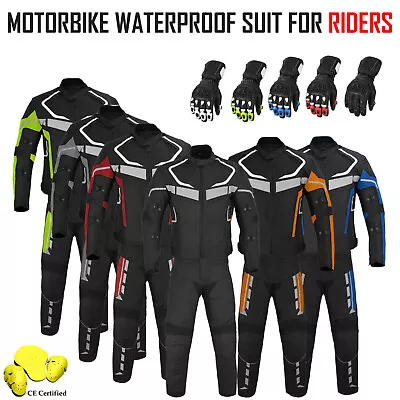 Motorcycle Motorbike Suits Waterproof Racing Cordura Jacket Trouser CE Armoured • $114.94