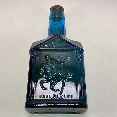 Wheaton Cobalt Blue Glass Bottle Embossed 1775 Paul Revere - Vintage • $12.99