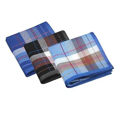 3x Assorted Color  Men Handkerchief Hankies Pocket Square For Grandfathers • £7.79