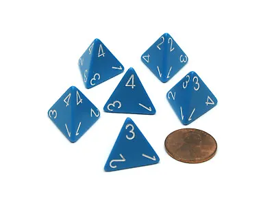 Opaque 18mm 4 Sided D4 Chessex Dice 6 Pieces - Light Blue With White Numbers • $4.49