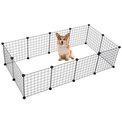 Pet Playpen Run Fence DIY Puppy Dog Rabbit Cage Small Animals Enclosure Indoor • £16.95